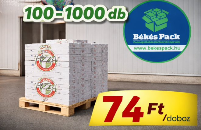 100-1000 db: Pizza doboz 32x32x4cm
